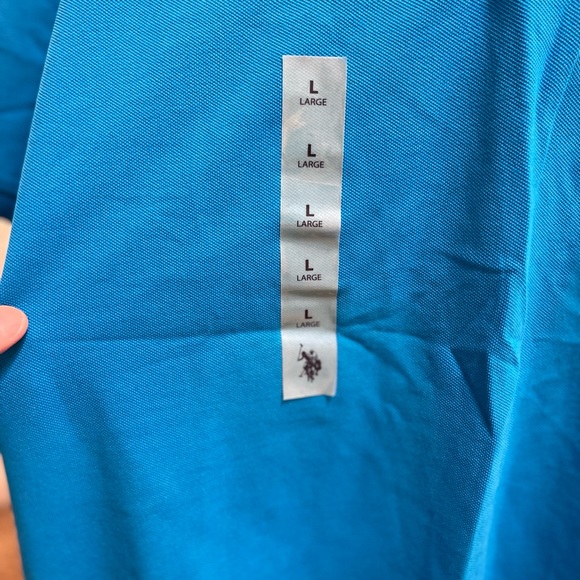NWT Len’s Size Large U.S.POLO ASSN Short-sleeve Polo Shirt Logo Embroidered Blue - Picture 10 of 14